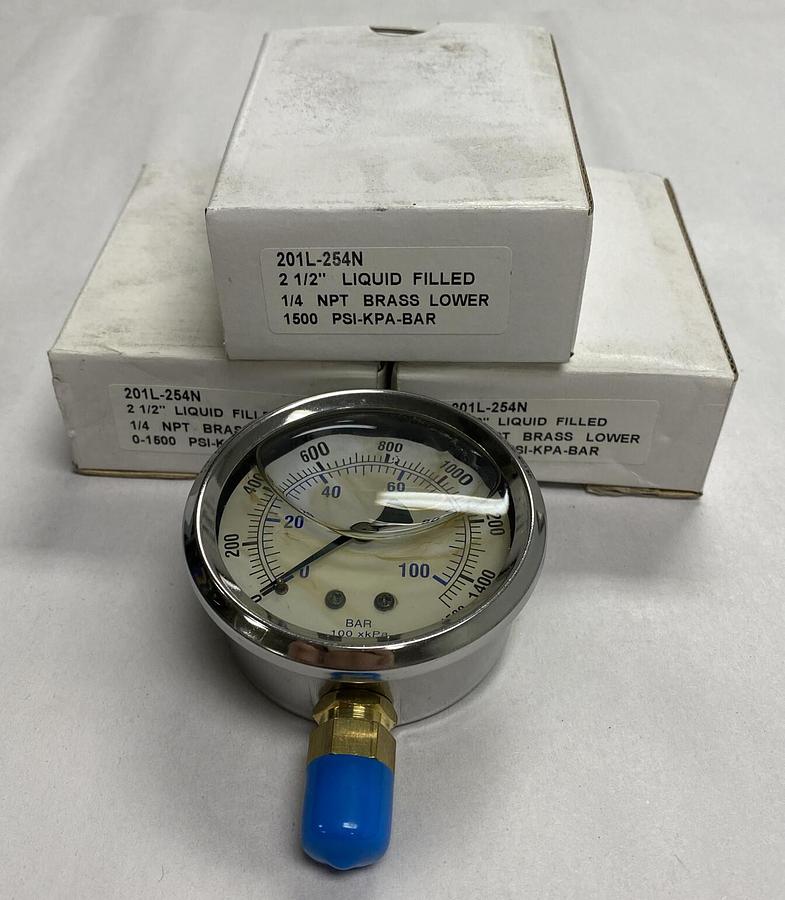 Pressure Gauge,201L-254N,1/4' INCH NPT 2-1/2 INCH Lot Of 3 NOS