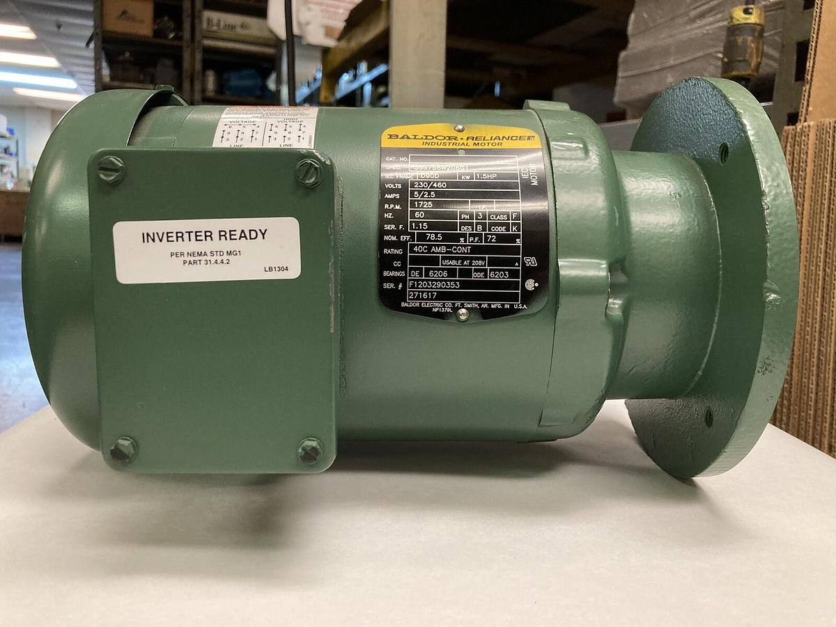 Baldor,35S756W206G1,1.5 HP Electric AC Motor 1725 RPM  230/460 Volts  D90D Frame