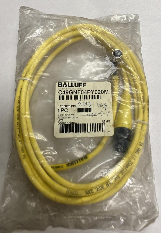 Balluff,C49GNF04PY020M,Cord Set 10-30VDC NOS