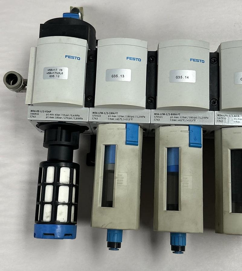Used FESTO,MS6-LFM-1/2-CIRH,FILTER ASSEMBLY