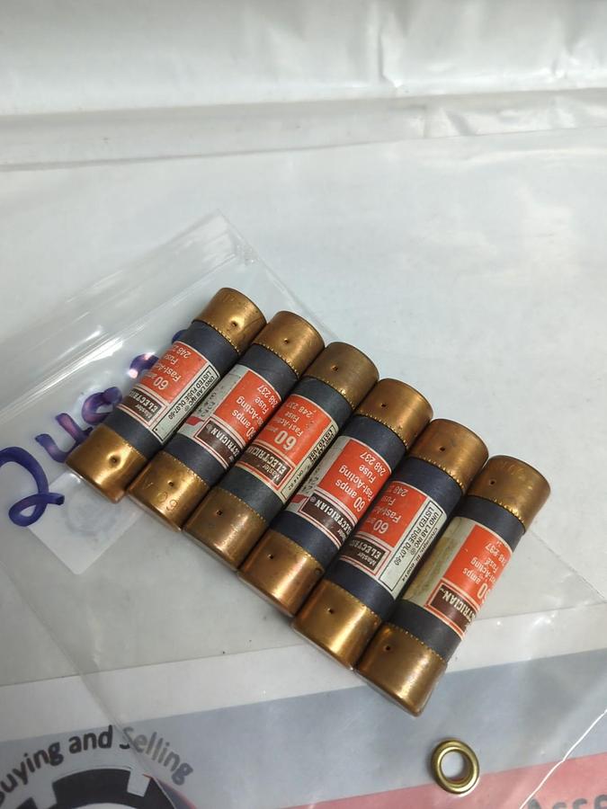 Used TRUE VALUE/MASTER ELECTRICIAN,248237,FAST ACTING 60 AMP FUSE LOT OF 6 PRE-OWNED