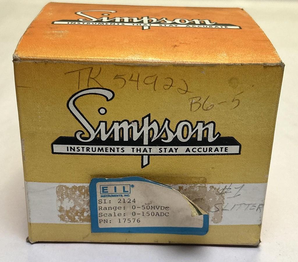 SIMPSON,17576,PANEL METER 0-150D-C AMPERES NOS