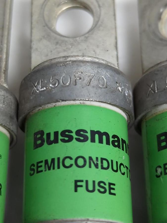 Used BUSSMANN,XL50F70,SEMICONDUCTOR FUSE LOT OF PRE-OWNED