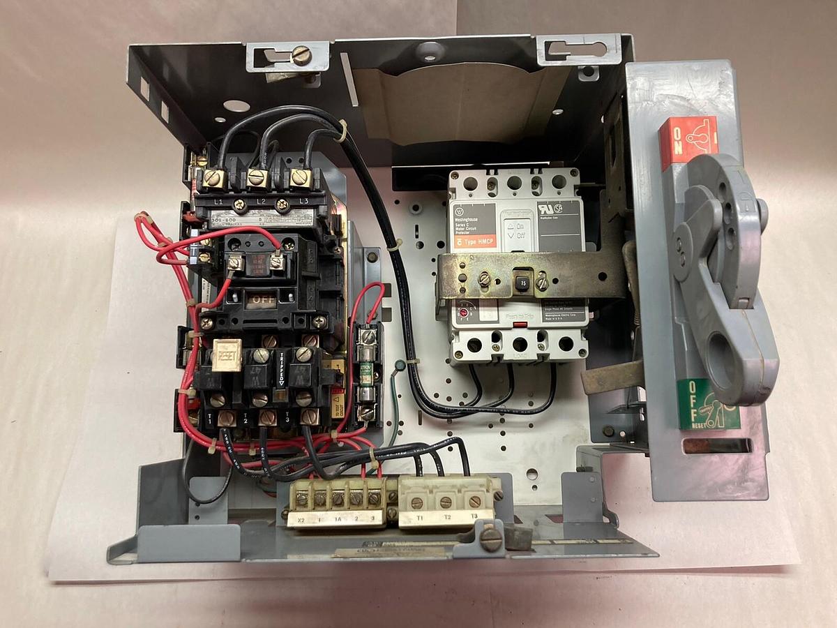 Used Allen-Bradley,2100 2113B,Size 1 MCC 12 Inch Starter Bucket 15 Amp Breaker