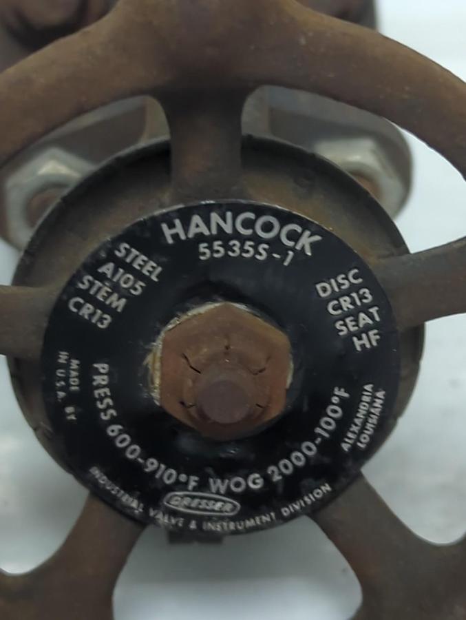 Used HANCOCK,55355-1,VALVE PRE-OWNED