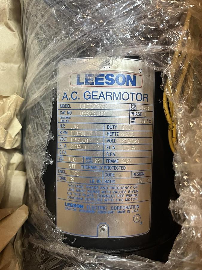 LEESON,096009.00,GEARMOTOR 0.16HP RPM 113/94 1PH P42Y 115/230V C42P17FZ6B