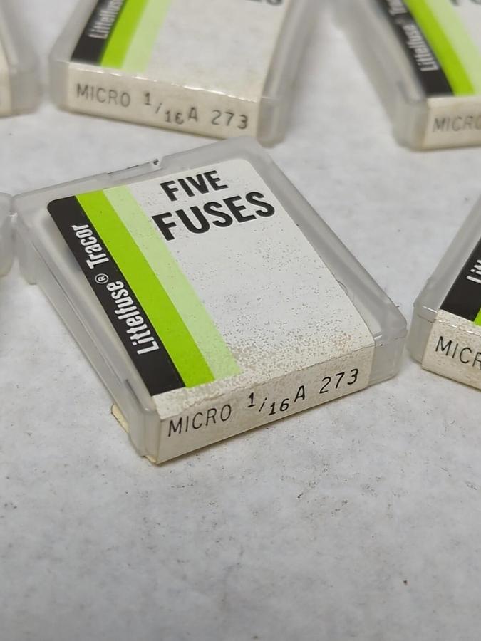 LITTELFUSE,1/16A #273,MICRO FUSE 1/16 AMP LOT OF 40 NOS