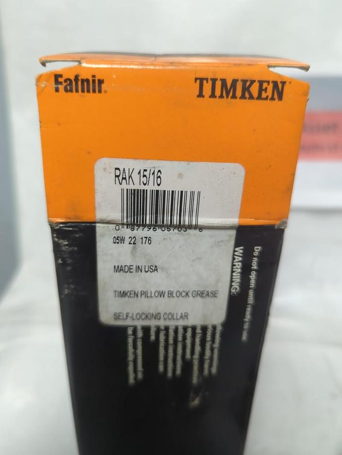 TIMKEN,RAK 15/16,PILLOW BLOCK BEARING 15/16 INCH BORE NOS