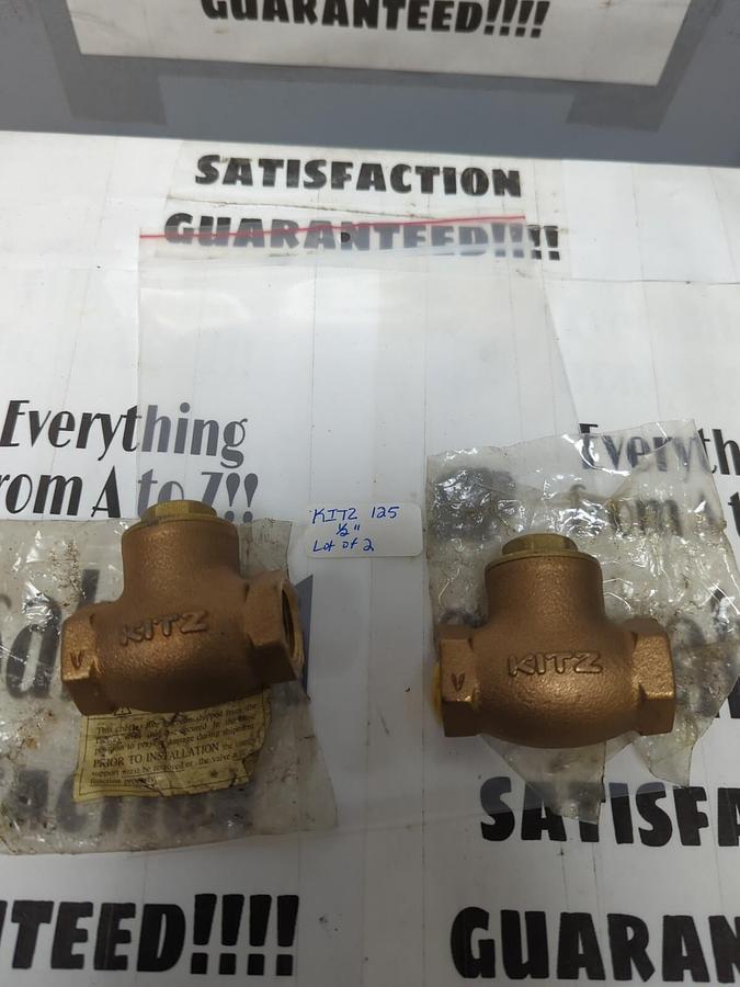 KITZ,125,BRASS VALVES 1/2 INCH NPT LOT OF 2 NOS
