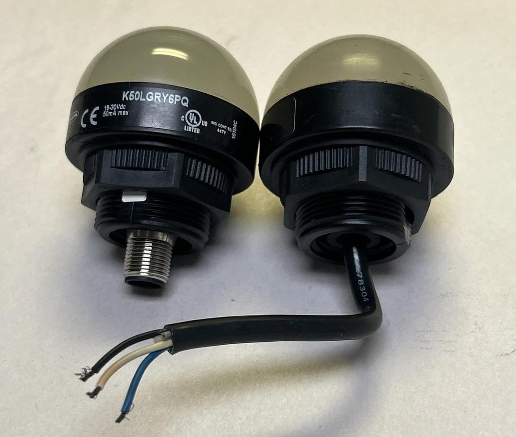 Used BANNER,K50LGRY6PQ,INDICATOR LIGHT LOT OF 2