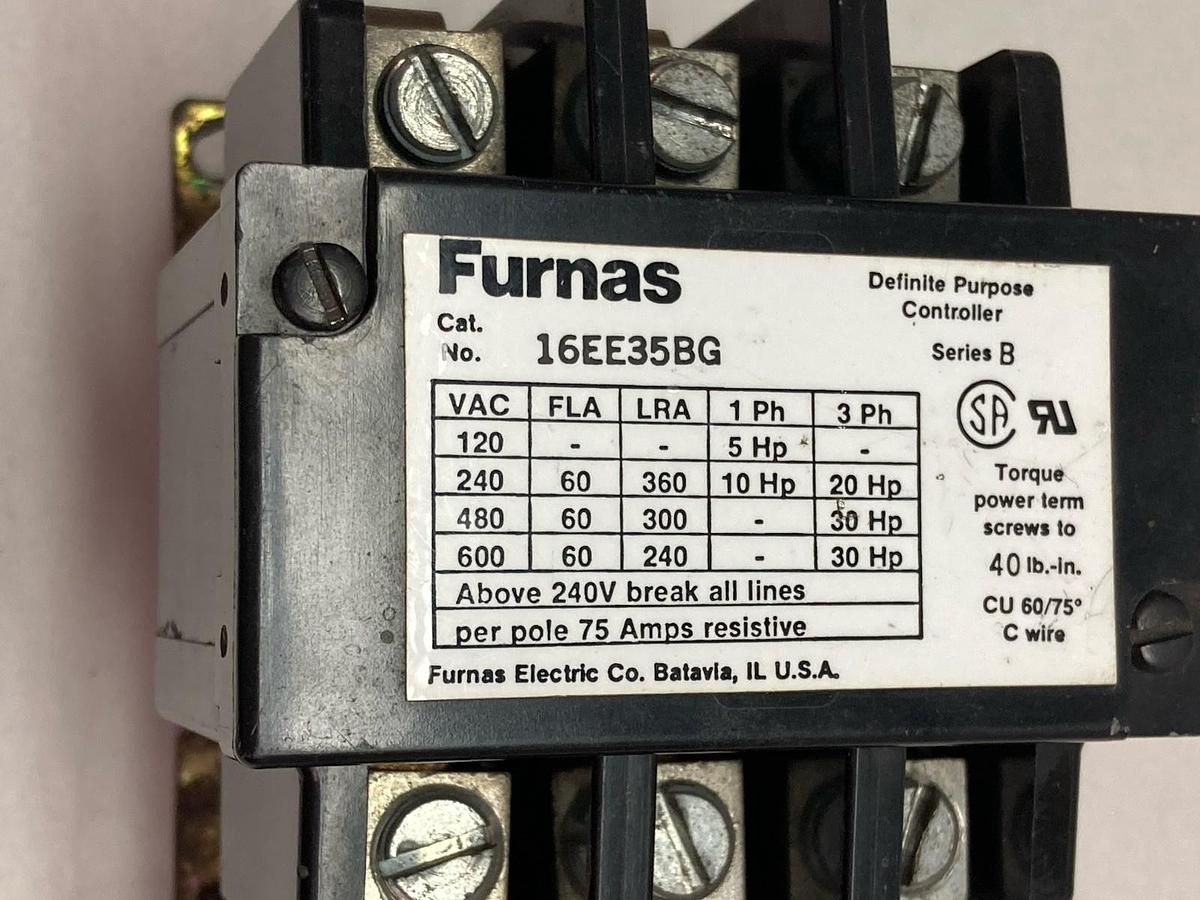 Used Furnas,16EE35BG,Definite Purpose Contactor Series B 120-600Vac
