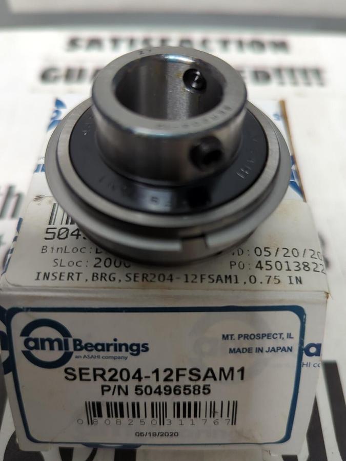 AMI BEARING,SER204-12FSAM1,INSERT BEARING SET SCREW COLLAR W/SNAP RING 3/4INBORE