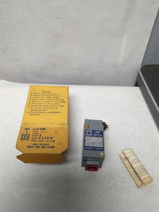 SQUARE D,B54G,TURRET HEAD LIMIT SWITCH SERIES A CLASS 9007 NOS