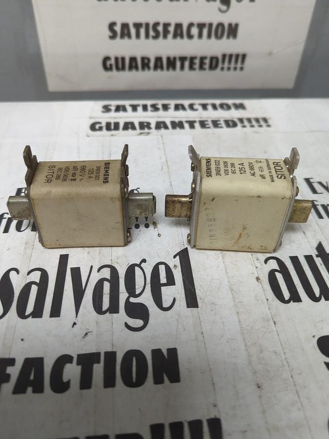 Used SIEMENS,3NE8022,FUSE SITOR 125A/600V VAC LOT OF 2