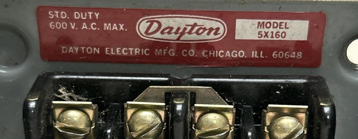Used DAYTON,5X160,PUSH BUTTON CONTROL STATION START / STOP