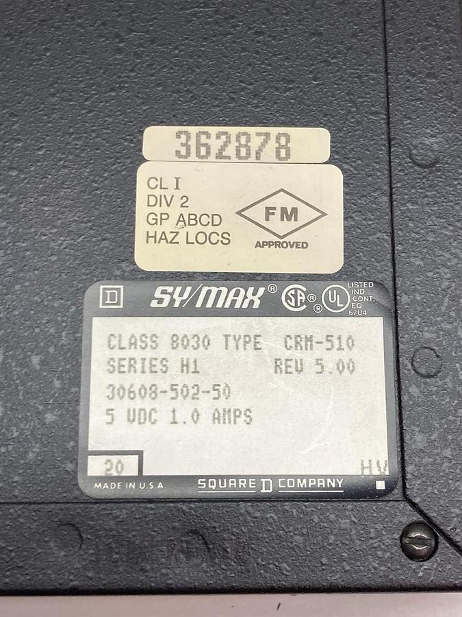 Used Square D Symax,8030CRM-510,Input Module Ser H1 5VDC 1A