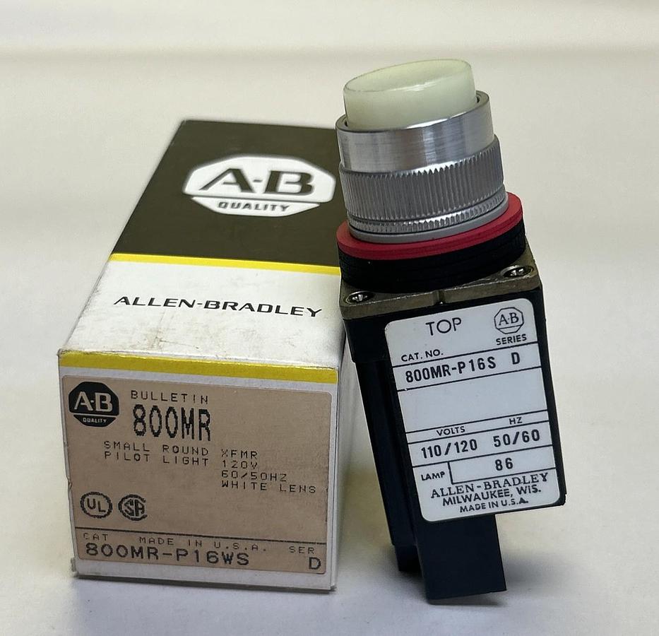 ALLEN BRADLEY,800MR-P16WS,WHITE LENS PILOT LIGHT NOS