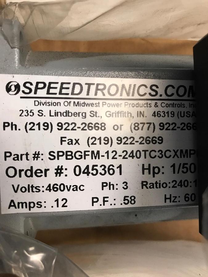 Brother,GTR GF12N240BMLC3C,GearMotor HP1/50 460V Ratio 240:1