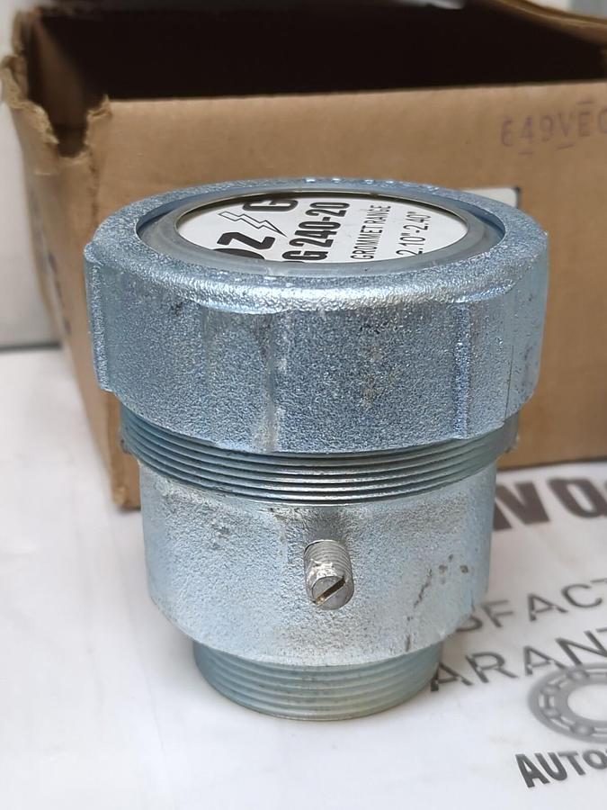 O-Z GEDNEY,PG 240-20,MALL IRON ARMORED METAL CLAD CABLE CONNECTORS BOX OF 2 NOS