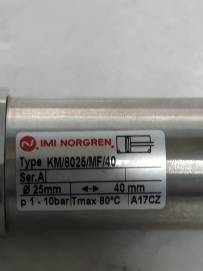 Used NORGREN,KM/8025/MF/40,SERIES A 40MM CYLINDER PRE-OWNED