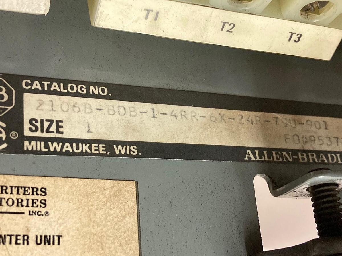 Used Allen-Bradley,2106B,Size 1 Fused MCC 20 Inch Starter Feeder Bucket