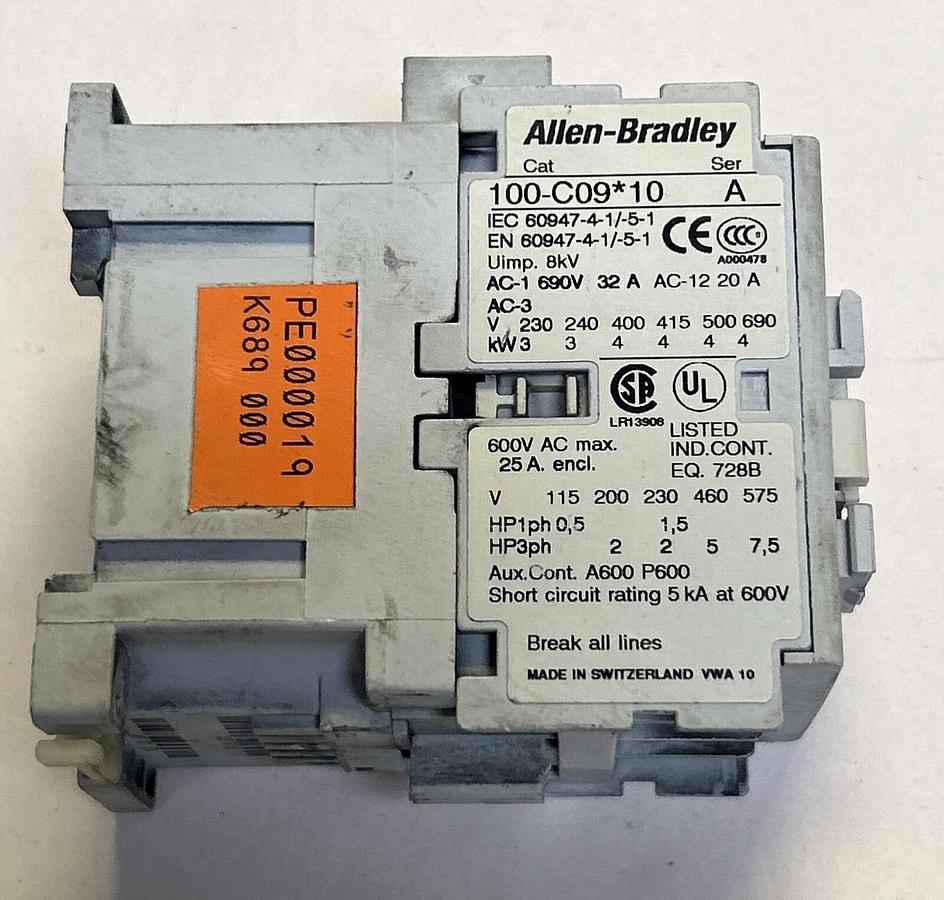 Used ALLEN BRADLEY,100-C0910,CONTACTOR