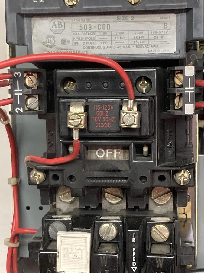 Used Allen-Bradley,2112B FVNR,12 Inch Size 2 FUSED MCC Bucket 480V 60Hz