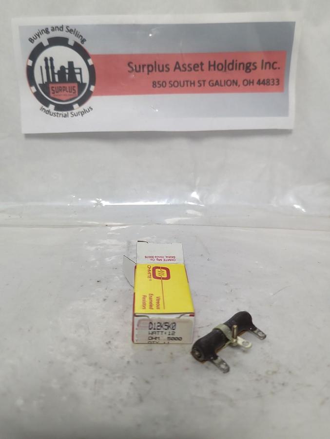 OHMITE,D12K5K0,RESISTOR 12W 5000 OHMS NOS