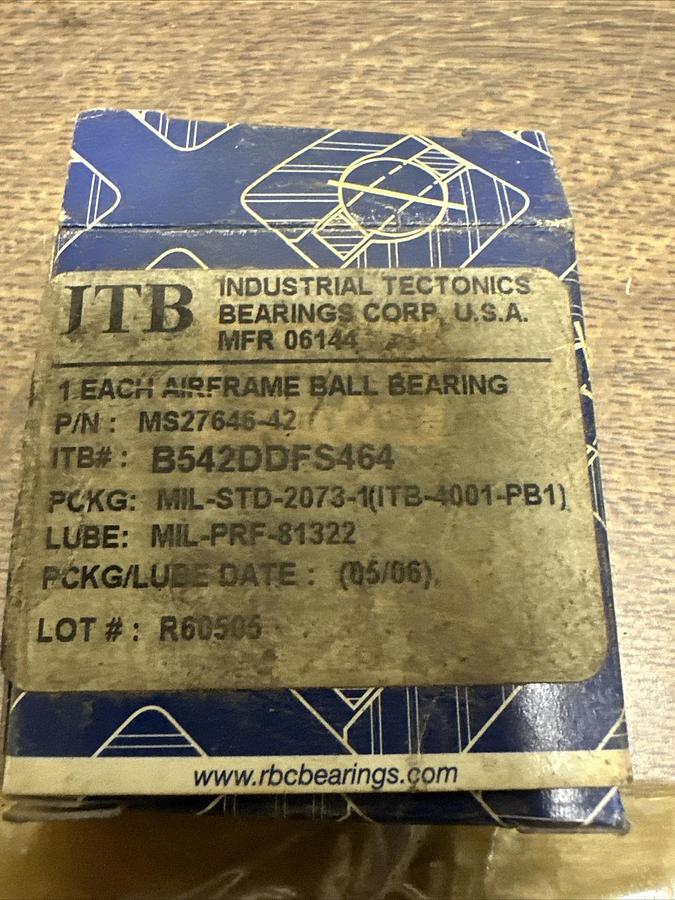 ITB,B542DDFS464,Air Frame Ball Bearing
