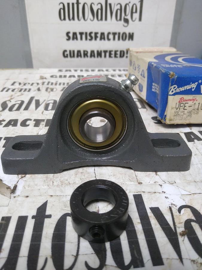 BROWNING,VPE-110,PILLOW BLOCK BALL BEARING UNIT 2-BOLT BASE  5/8" BORE NOS