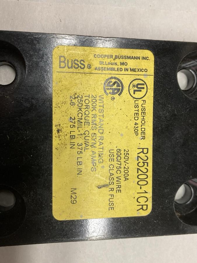 Used Bussmann,R25200-1CR,Fuse Holder