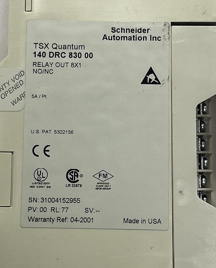 Used SCHNEIDER ELECTRIC,140-DRC-830-00,OUTPUT MODULE