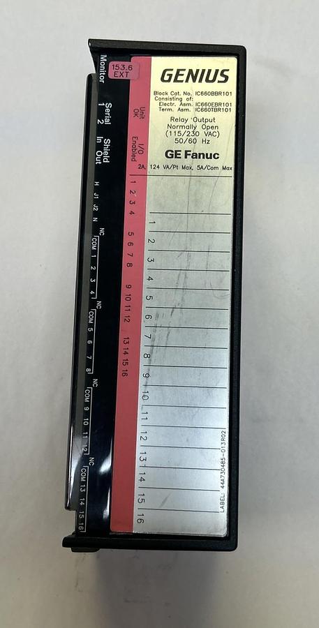 Used GE FANUC,IC660BBR101,RELAY OUTPUT GENIUS MODULE BLOCK
