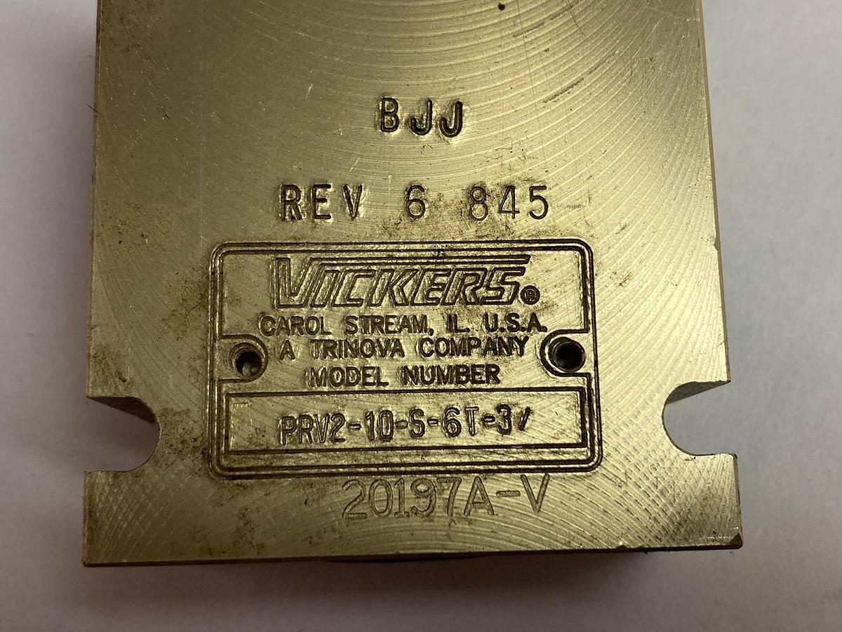 Used Vickers,PRV2-10-S-6T-3,Pressure Reducing Valve 20197A-V