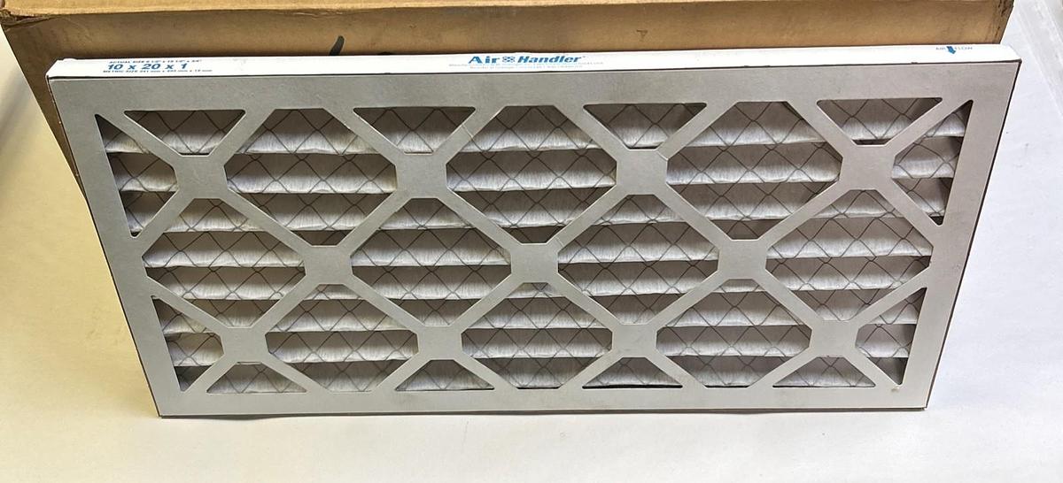 AIR HANDLER,5W890,SYNTHETIC PLEATED MERV 7 AIR FILTER 10X20X1 BOX OF 12 NOS