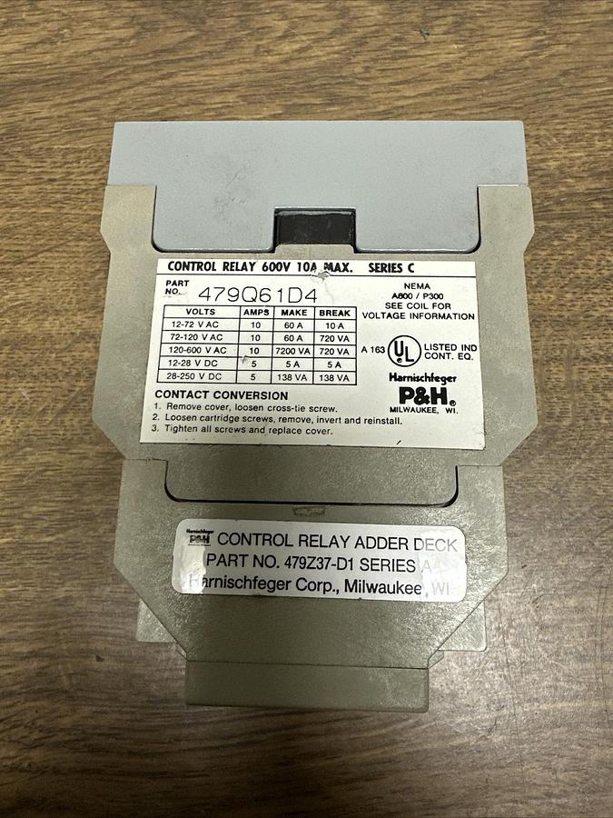 P&H,479Q61D4,Control Relay