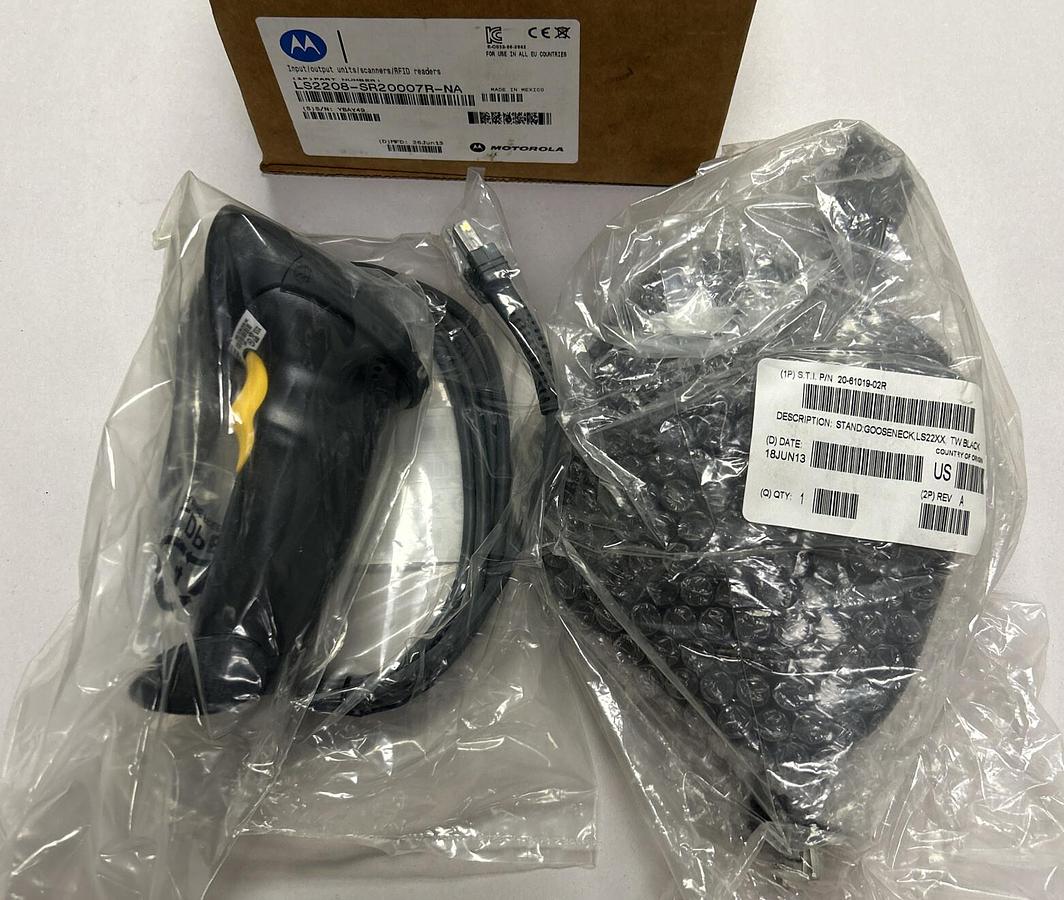 Used MOTOROLA,LS2208-SR20007R-NA,BARCODE SCANNER NEW