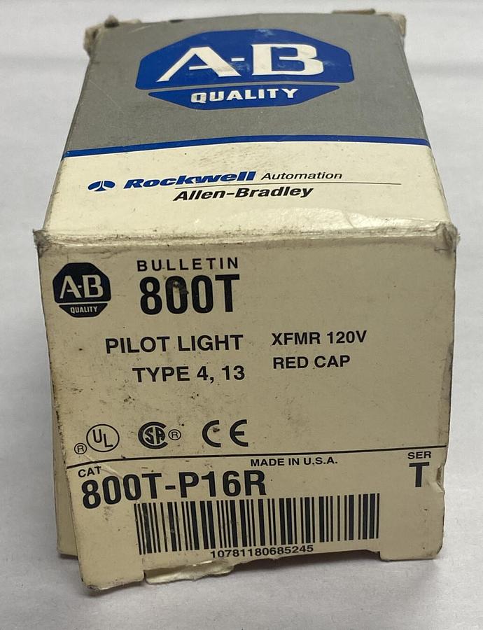 ALLEN-BRADLEY,800T-P16R,SERIES T RED PILOT LIGHT NOS