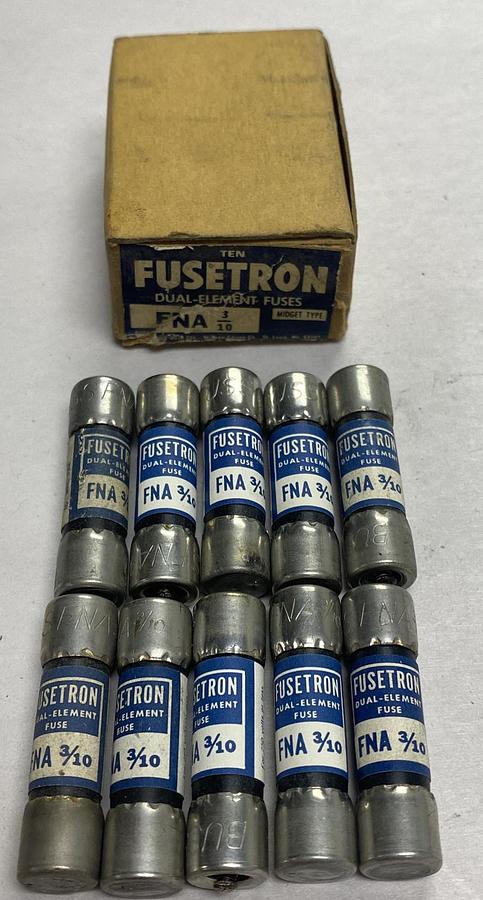 COOPER BUSSMANN,FNA 3/10,Fusetron Fuse Lot Of 10 New In Box
