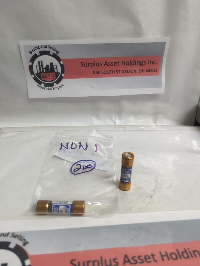 Used COOPER BUSSMANN,NON1,ONE-TIME 1 AMP FUSE LOT OF 2 PRE-OWNED