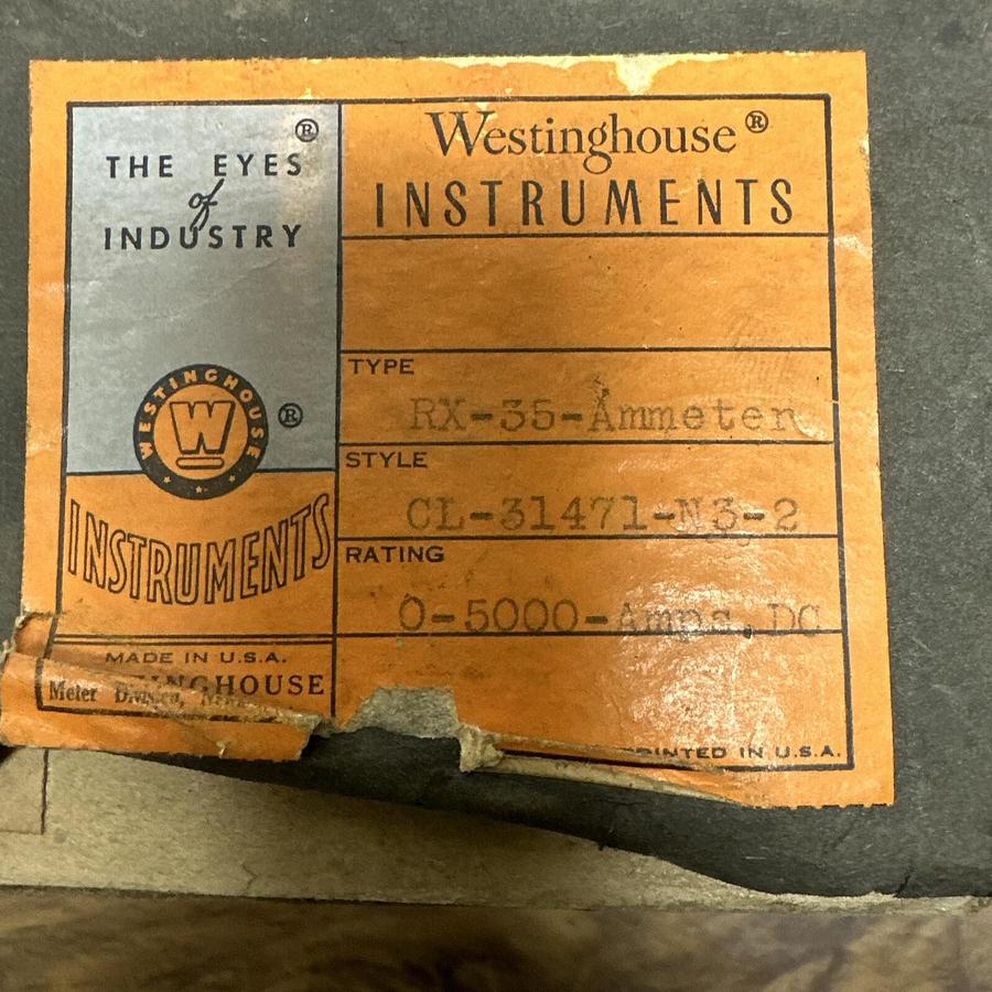 Used Westinghouse,RX-35,Amp Meter 0-5000