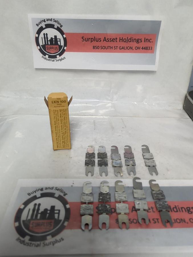 BUSSMANN,LKN100,SUPER LAG RENEWAL LINKS 250 VOLT 10 PIECE BOX NOS