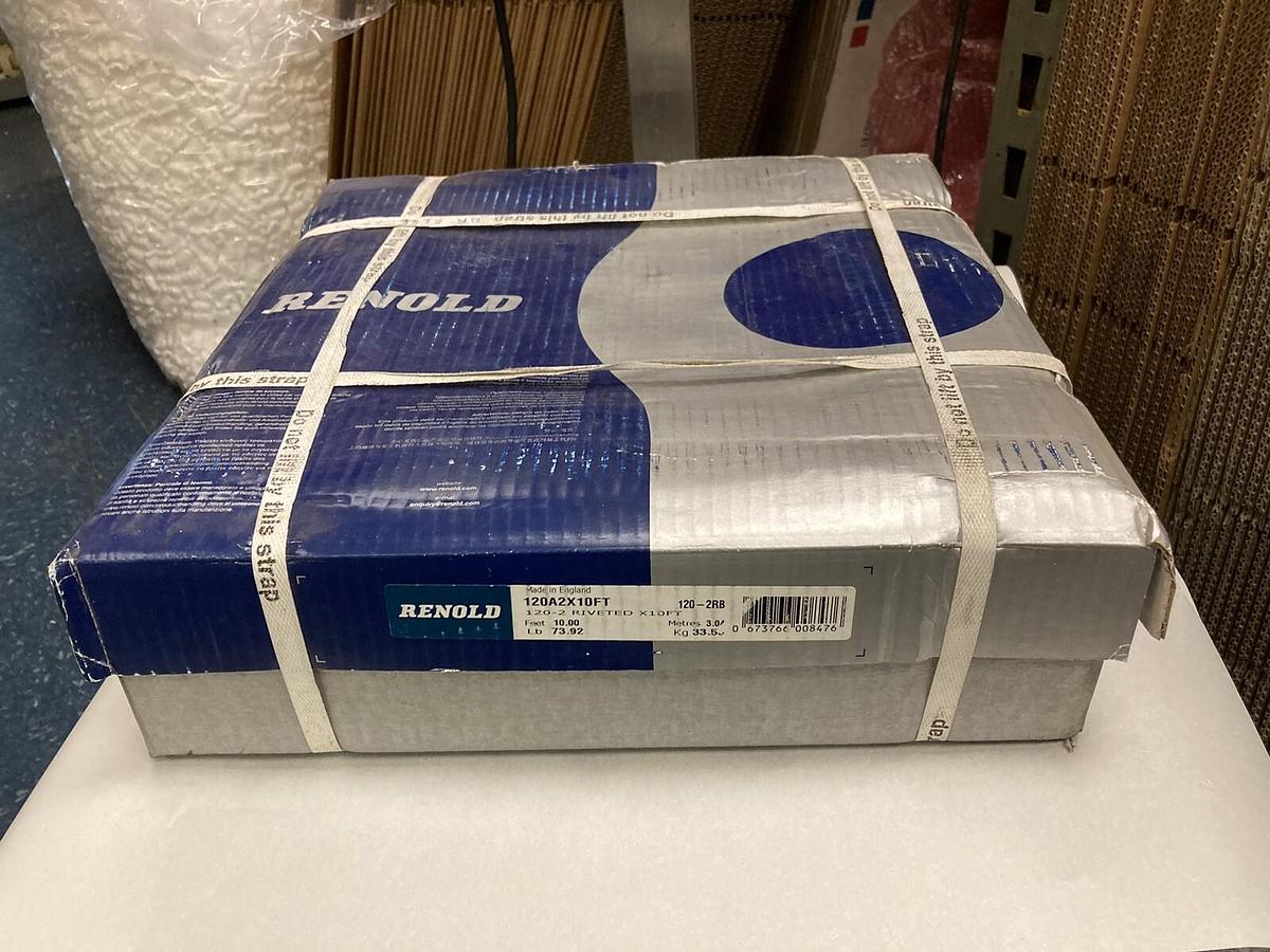 Used RENOLD,120A2X10FT 120-2RB,120-2 RIVETED ROLLR CHAIN x10FT