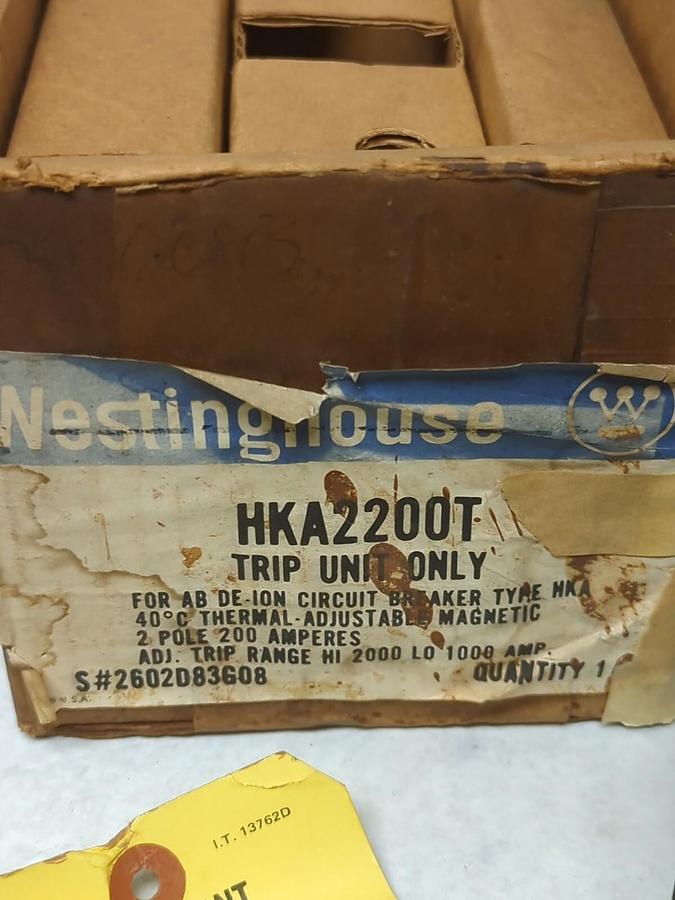 WESTINGHOUSE,HKA2200T,TRIP UNIT 2-POLE 200 AMP NOS