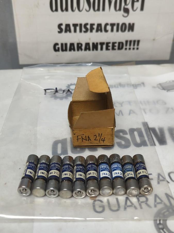 COOPER BUSSMANN,FNA-2-1/4,FUSETRON 2-1/4 AMP FUSES BOX OF 10 FUSES NOS
