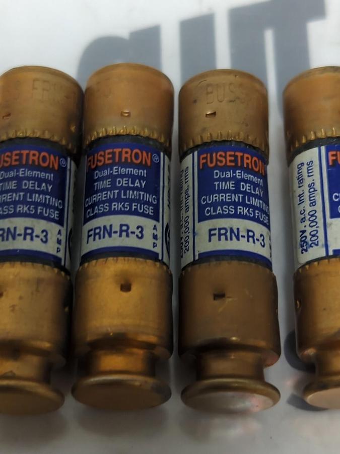 COOPER BUSSMANN,FRN-R-3,FUSETRON 3 AMP FUSE LOT OF 4 NOS