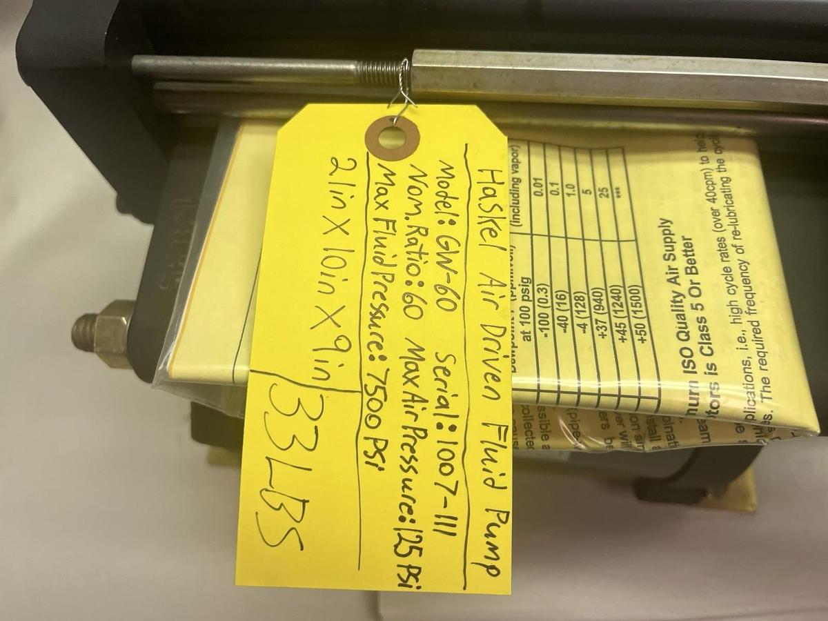 HASKEL,GW-60,AIR DRIVEN FLUID PUMP NOM RATIO 60