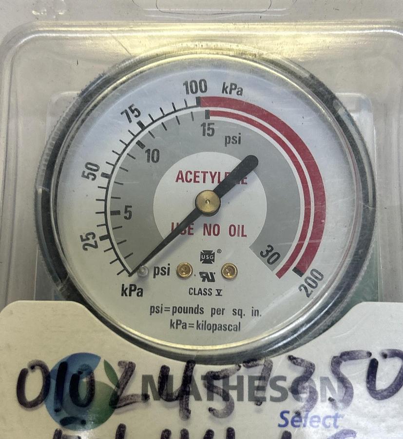 Used MATHESON,1424-0548,PSIG GAUGE 30PSIG 2-1/2 INCHES NOS