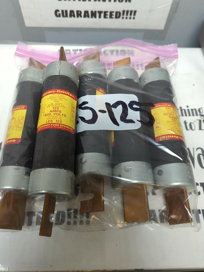 ECON-LIMITER,LES-125,CLASS RK5 FUSE 125 AMP  LOT OF 5 NOS