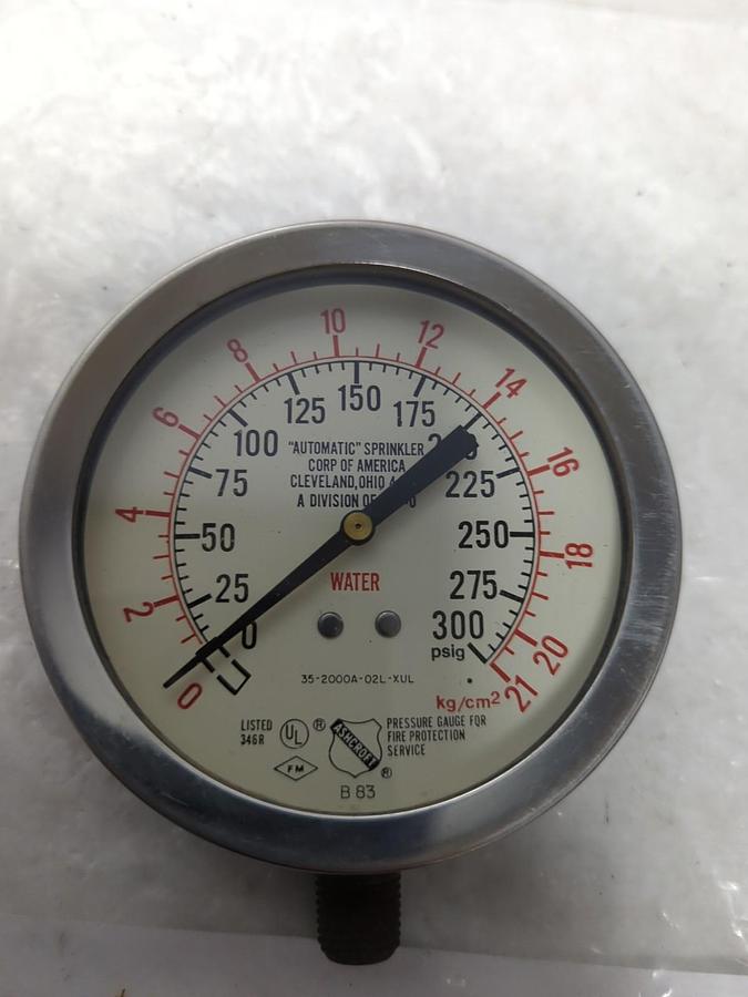 Used ASHCROFT,35-2000A-02L-XUL,GAUGE 0-300PSIG PRE-OWNED